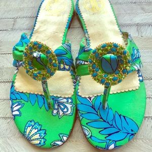 Lilly Pulitzer jeweled flat sandals size 8M